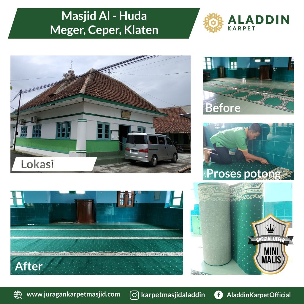 pemasangan karpet masjid al huda klaten