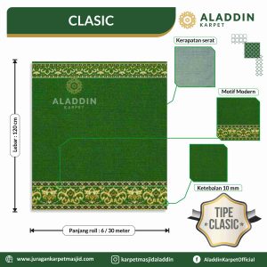 karpet masjid clasic hijau polos motif klasik