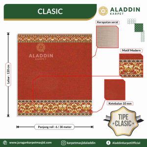 karpet masjid clasic merah polos motif klasik