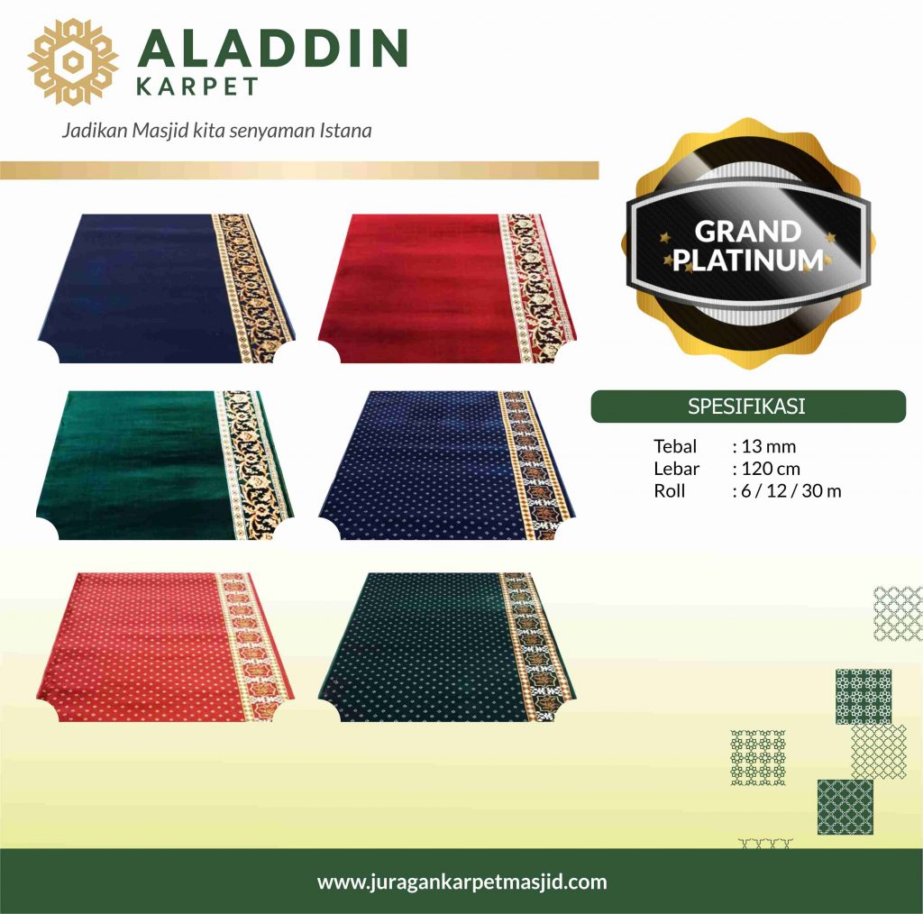 spesifikasi karpet masjid grand platinum a
