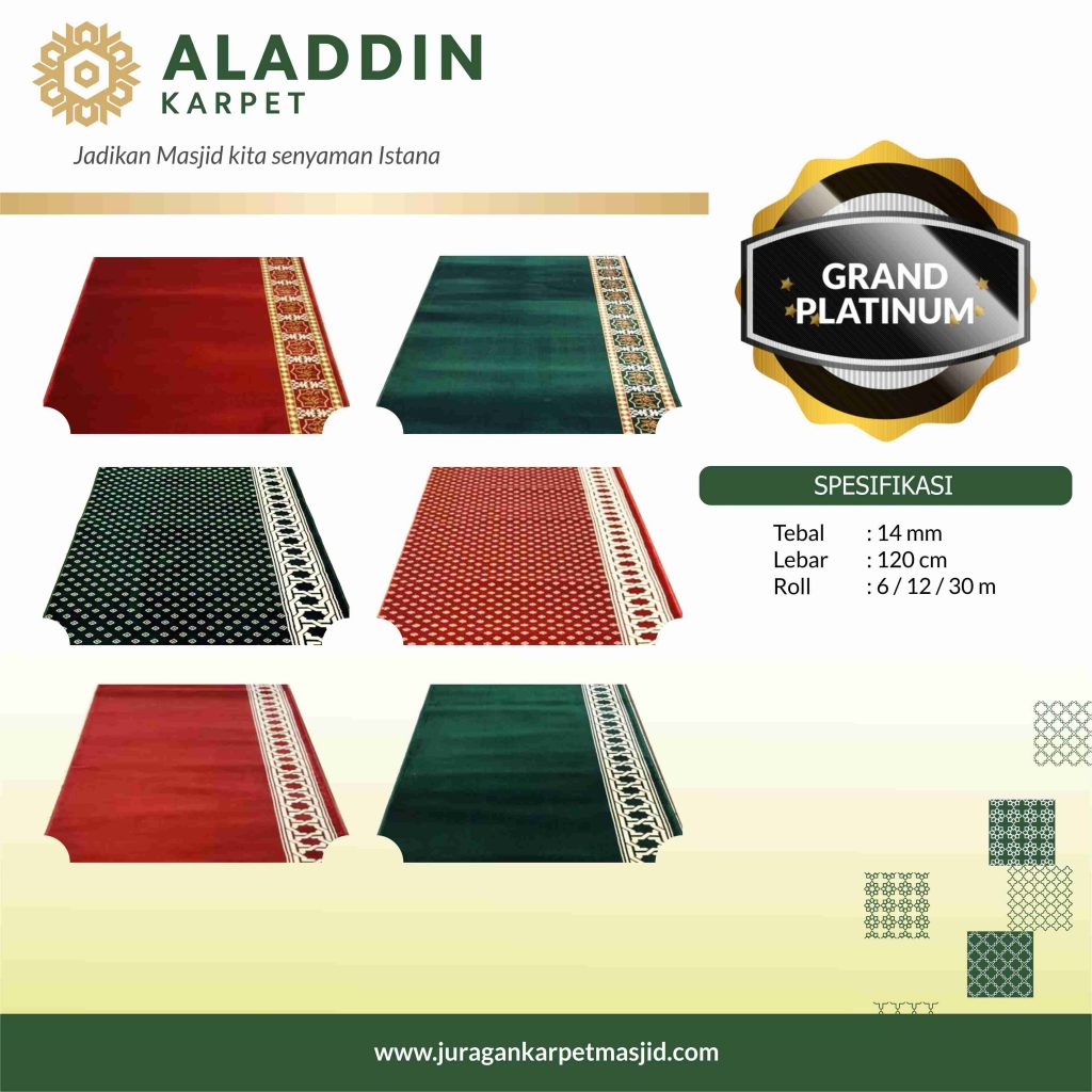 spesifikasi karpet masjid grand platinum b
