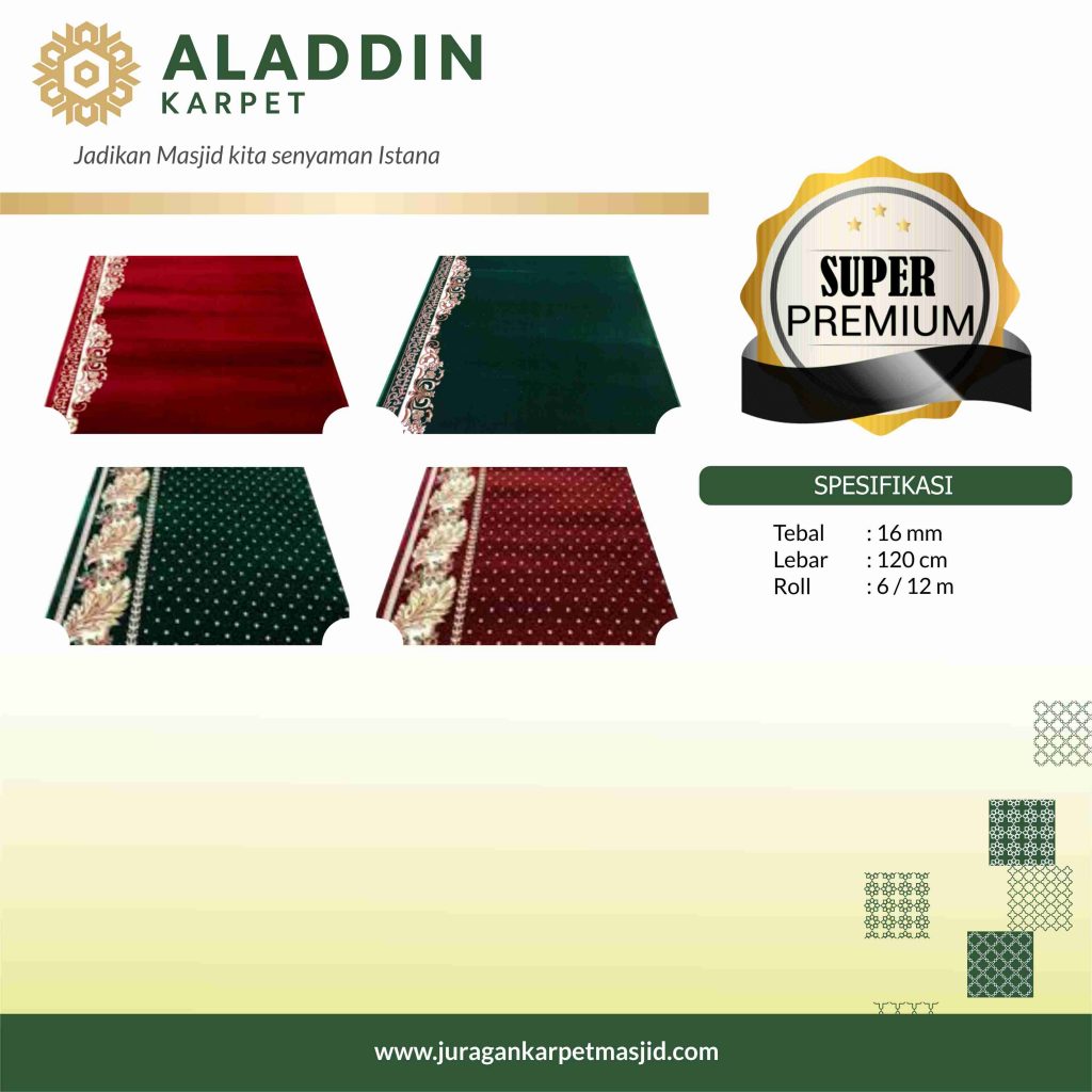 spesifikasi karpet masjid super premium